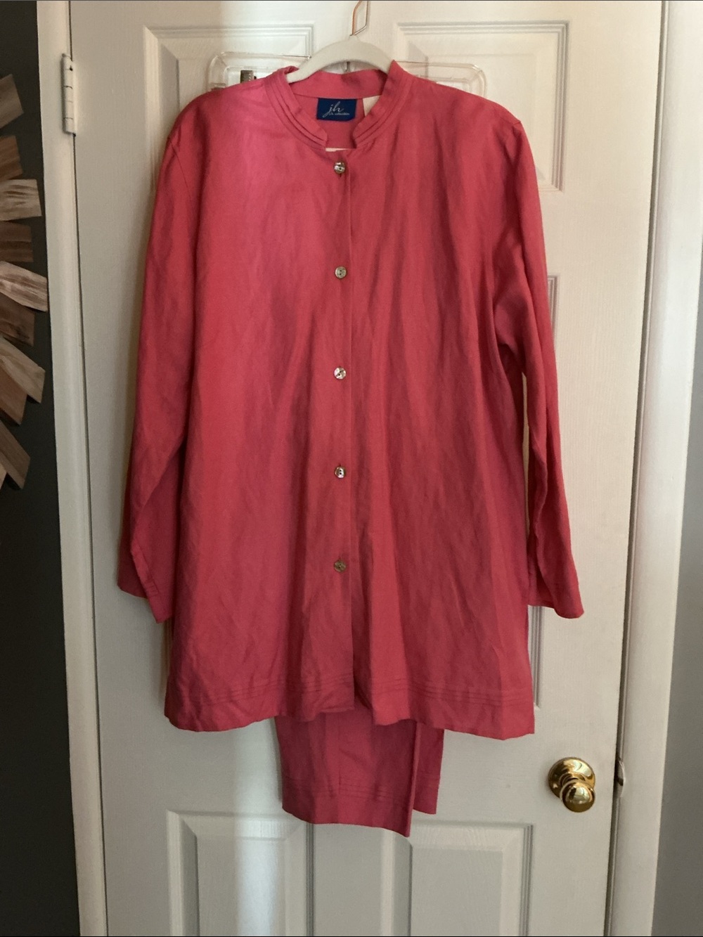 J. Jill Coral-Pink Button Front Jacket & Pants